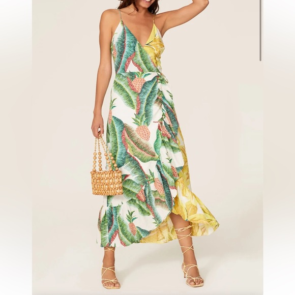 FARM RIO Azalea Forest Wrap Midi Dress - Picture 4 of 4
